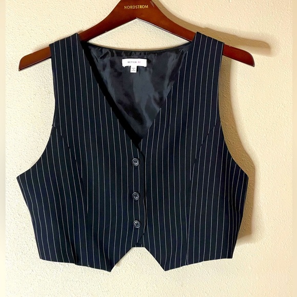Pinstriped Button-Down Vest - Picture 1 of 4